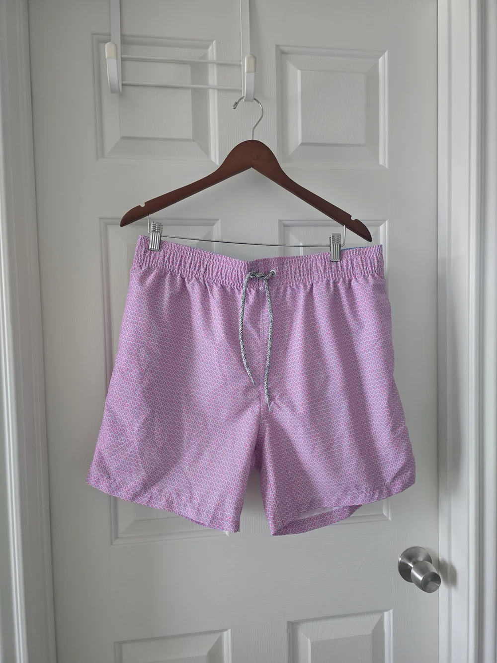 Michael’s Men’s Pink Geometric Swim Trunks XL Preppy Beach Shorts